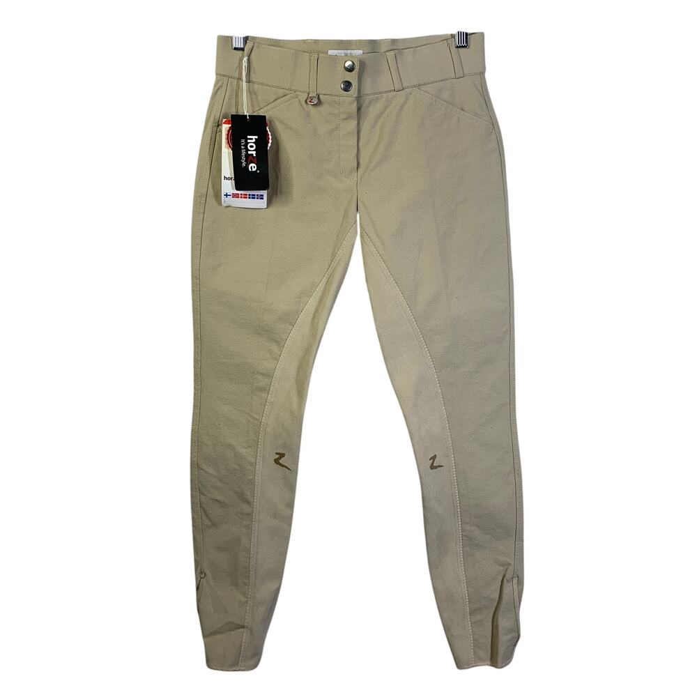 HORZE Breeches Medium Grand Prix Classic Hunter Knee Patch Water Dirt Repellent